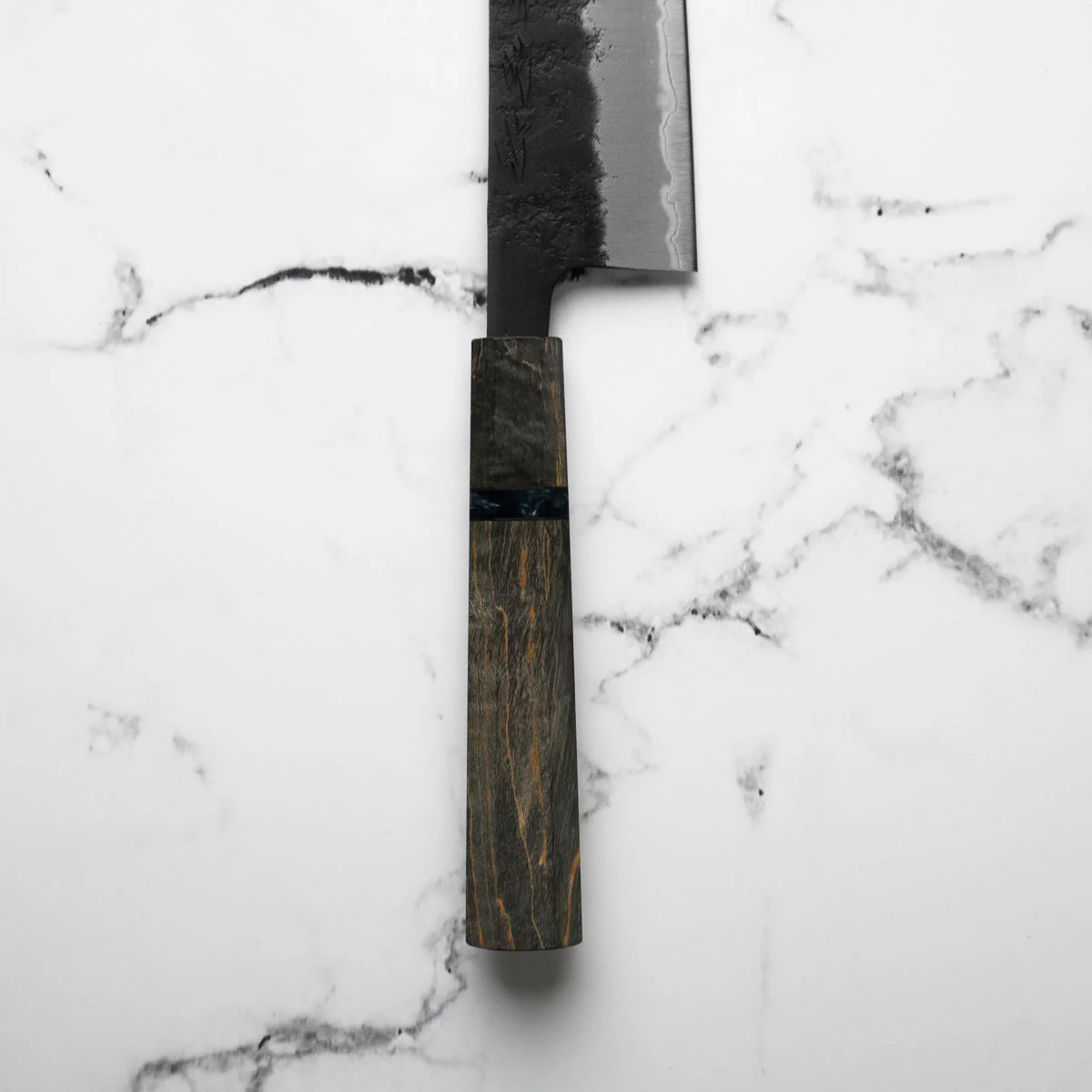 Sakai Kikumori Blue Super Gyuto 210mm - Dark Maple - Image 6