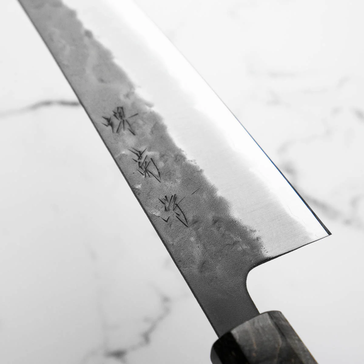 Sakai Kikumori Blue Super Gyuto 240mm - Dark Maple - Image 5