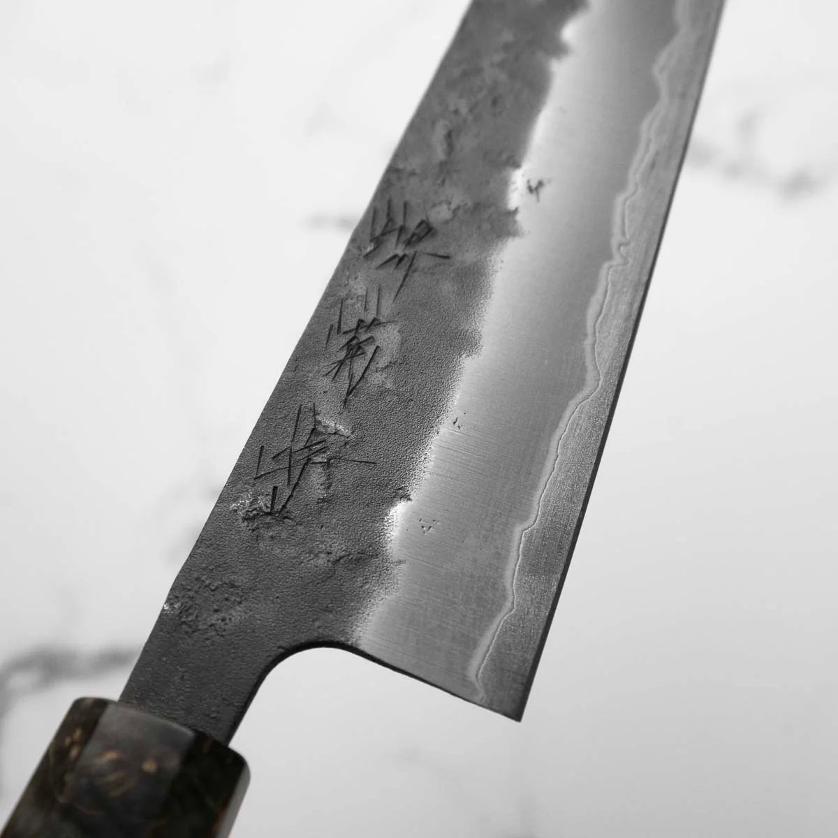 Sakai Kikumori Blue Super Bunka 165mm - Dark Maple - Image 2