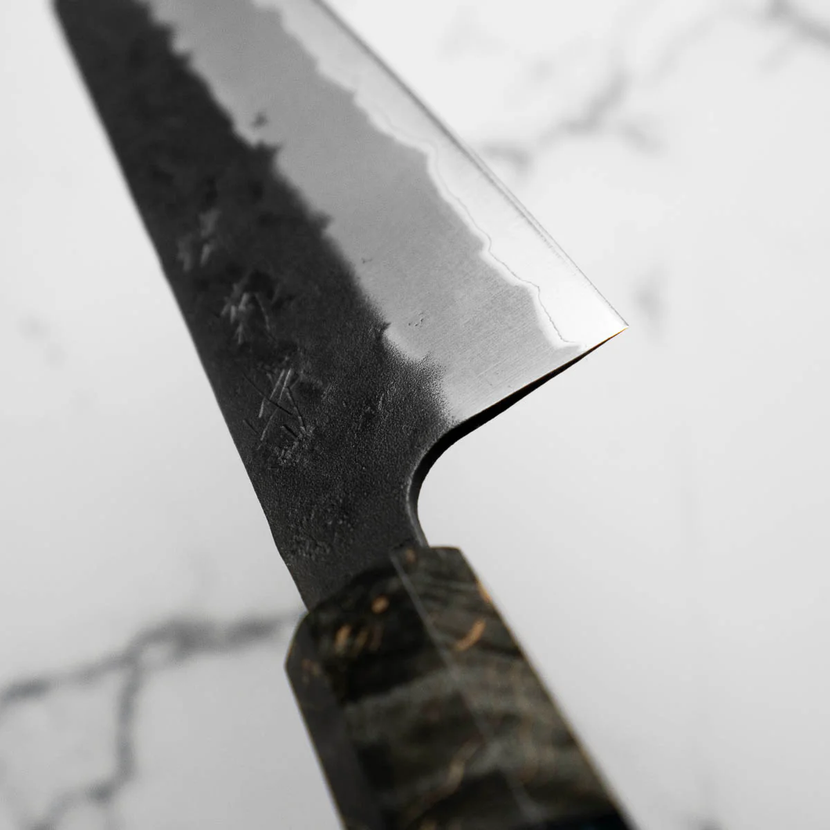 Sakai Kikumori Blue Super Bunka 165mm - Dark Maple - Image 7