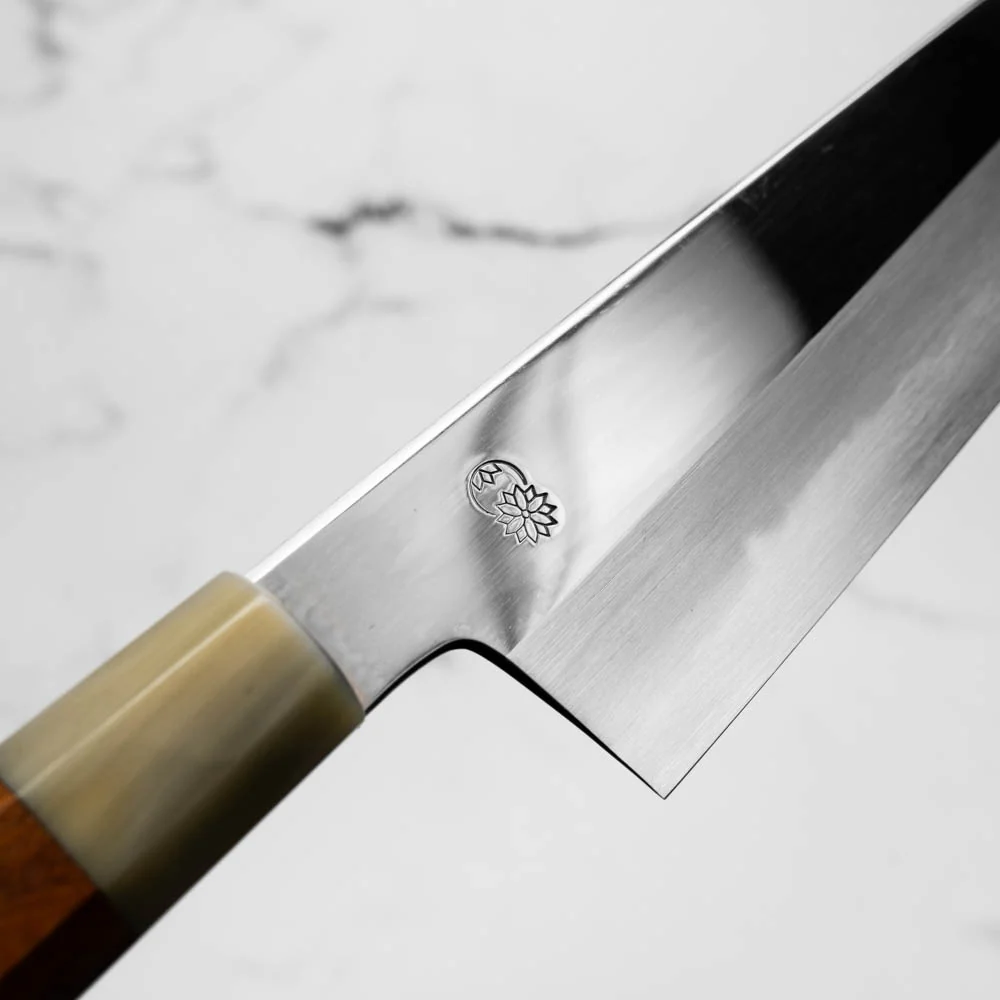Sakai Kikumori "Choyo" Blue 1 Bunka 180mm - Quince - Image 5