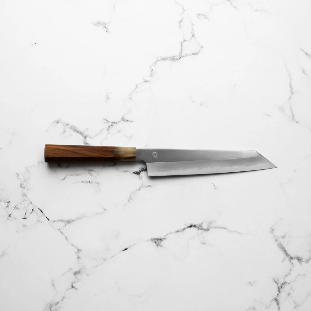 Sakai Kikumori "Choyo" Blue 1 Kiritsuke Gyuto 210mm - Quince - Image 4