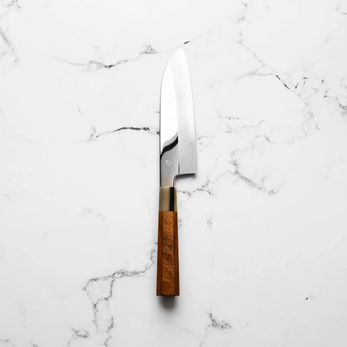 Sakai Kikumori "Choyo" Blue 1 Santoku 180mm - Quince - Image 3