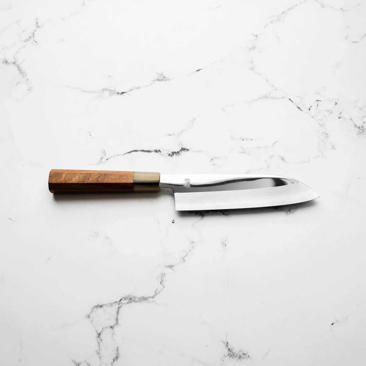 Sakai Kikumori "Choyo" Blue 1 Santoku 180mm - Quince - Image 4