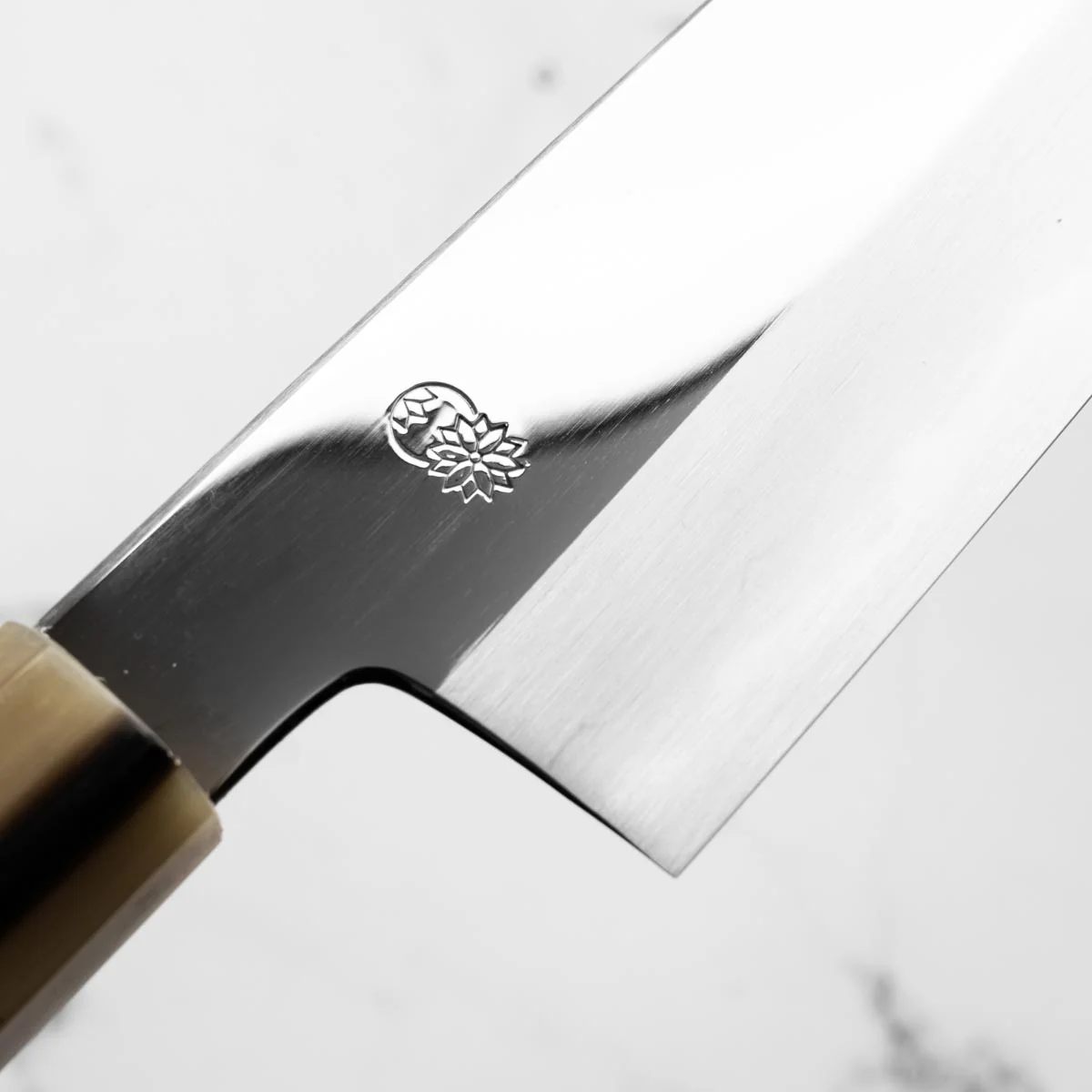 Sakai Kikumori "Choyo" Blue 1 Santoku 180mm - Quince - Image 5