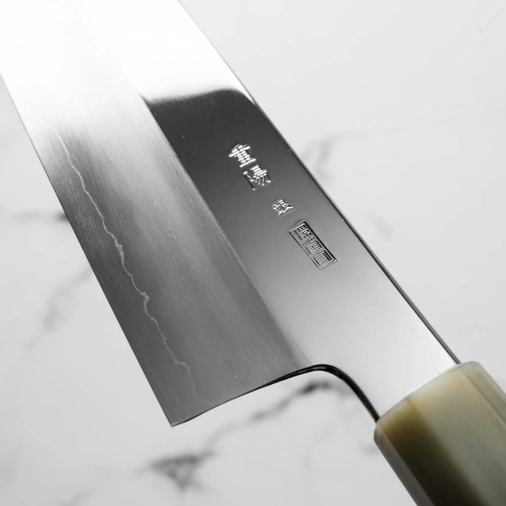 Sakai Kikumori "Choyo" Ginsan Bunka 180mm - Quince - Image 6