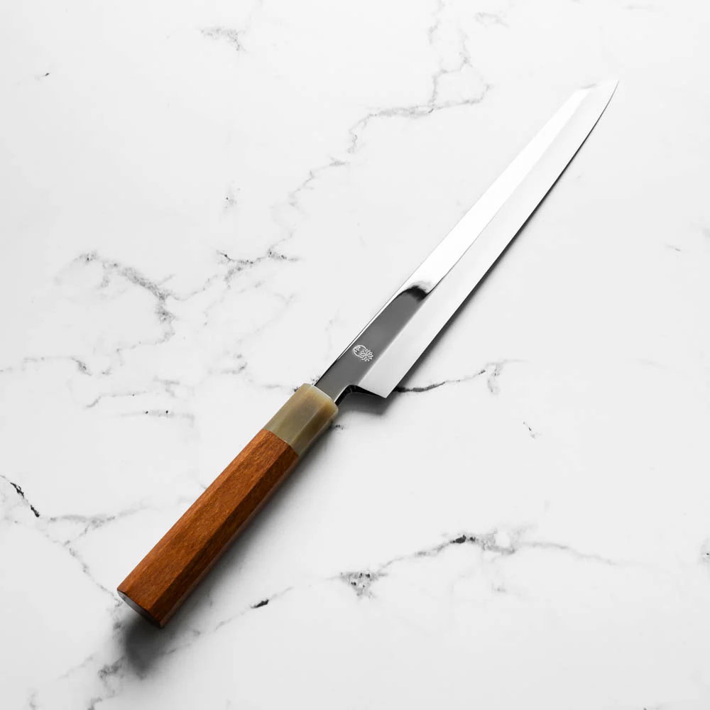 Sakai Kikumori "Choyo" Ginsan Kiritsuke Yanagiba 270mm - Quince - Image 8