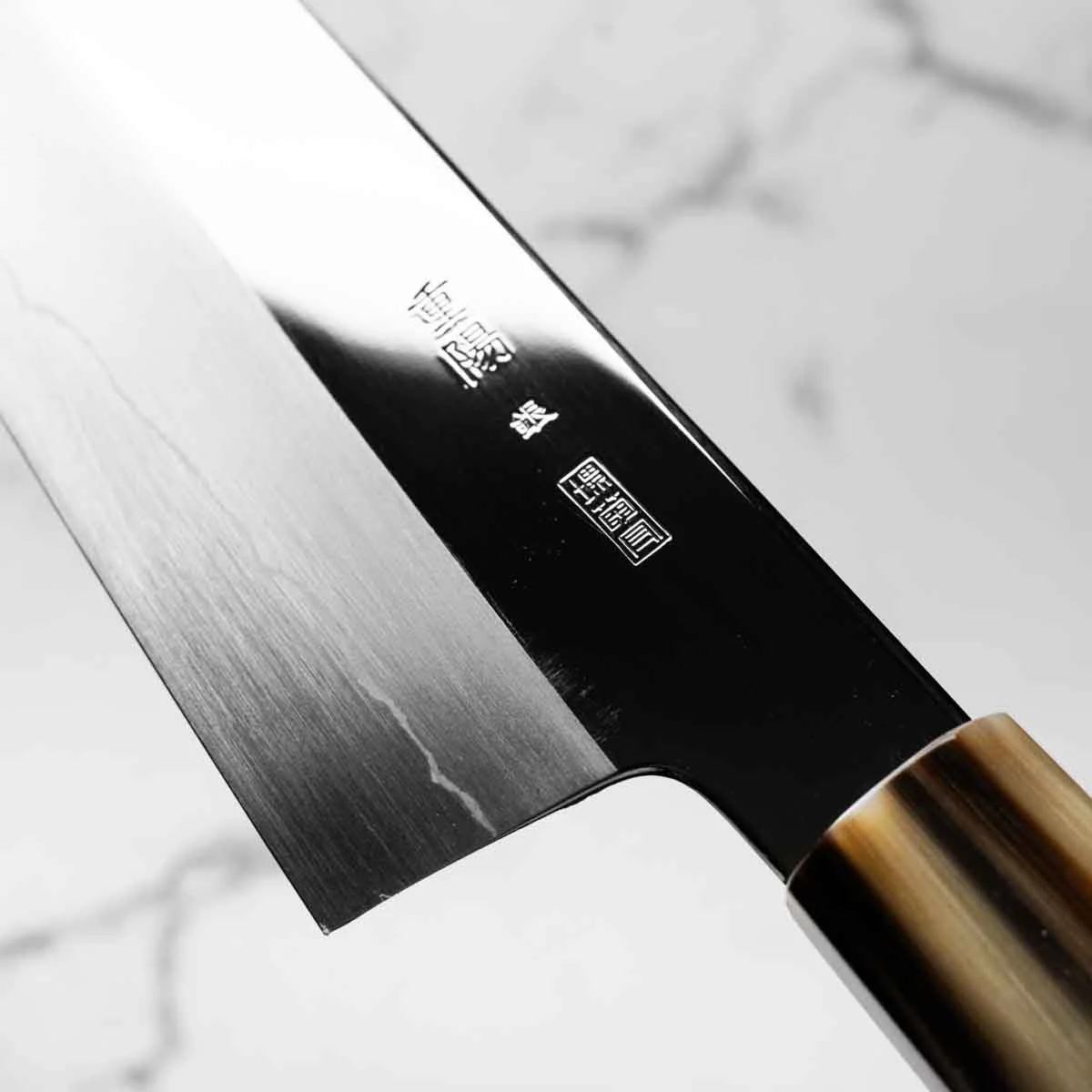 Sakai Kikumori "Choyo" Ginsan Santoku 180mm - Quince - Image 6