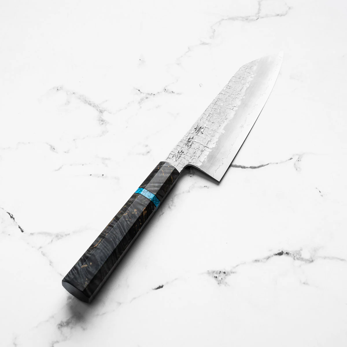 Satoshi Nakagawa Ginsan Tsuchime Bunka 180mm - Turquoise - Image 2