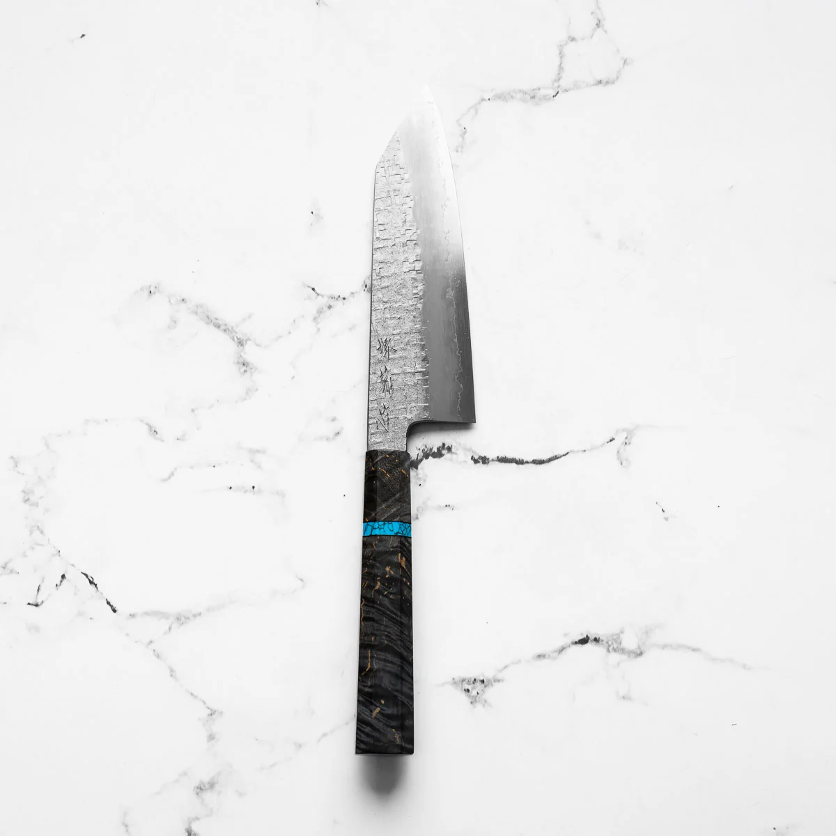 Satoshi Nakagawa Ginsan Tsuchime Bunka 180mm - Turquoise - Image 3