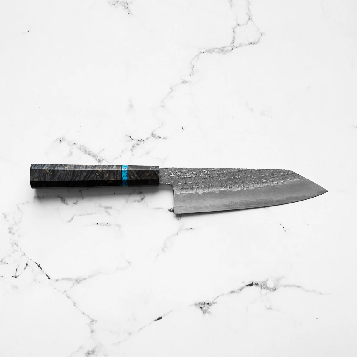 Satoshi Nakagawa Ginsan Tsuchime Bunka 180mm - Turquoise - Image 4