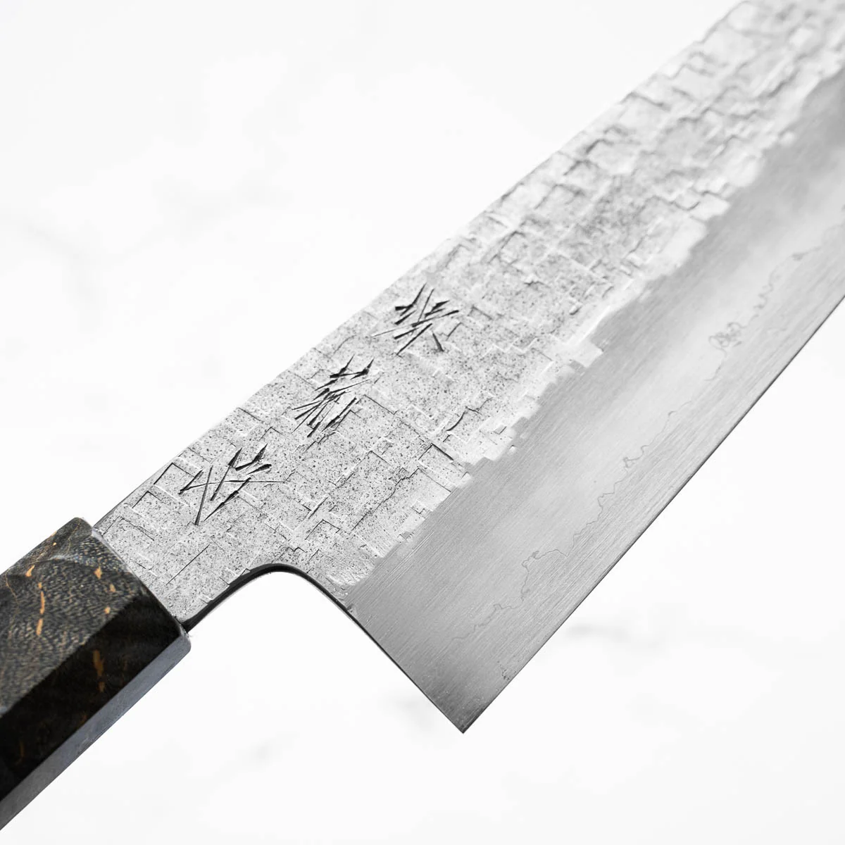 Satoshi Nakagawa Ginsan Tsuchime Bunka 180mm - Turquoise - Image 5