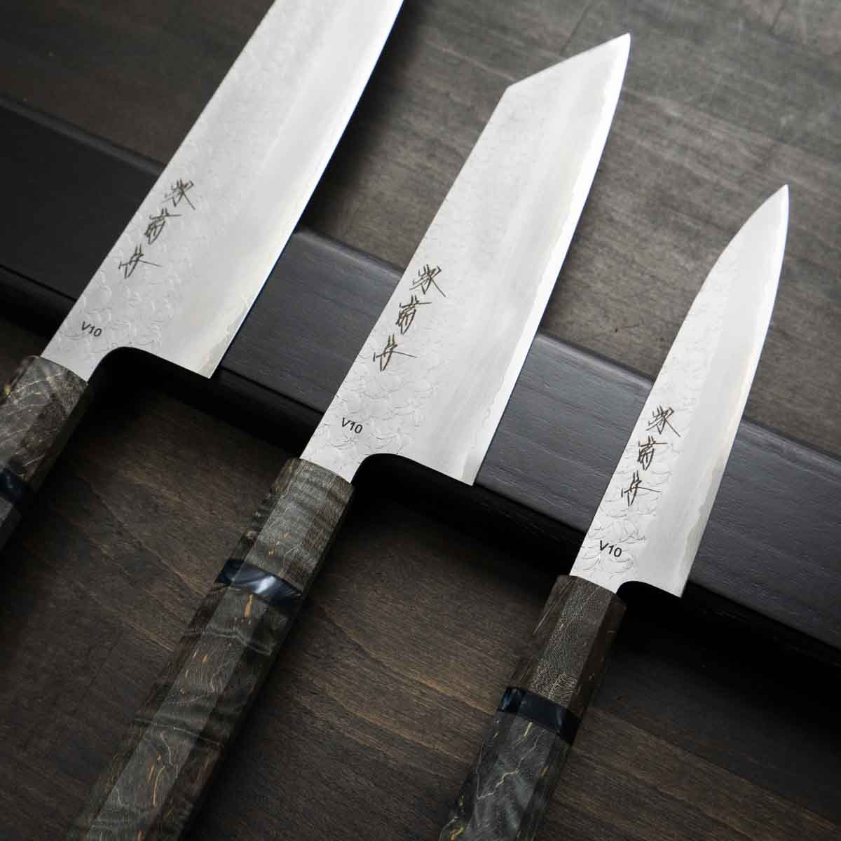 Sakai Kikumori VG10 - 3 Knife Set with Magnetic Strip - Image 4