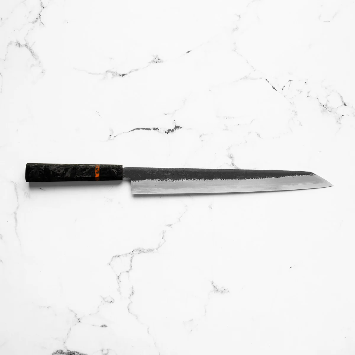 Sakai Kikumori White 2 Kurouchi Kiritsuke Sujihiki 300mm - Carbon Fibre - Image 4