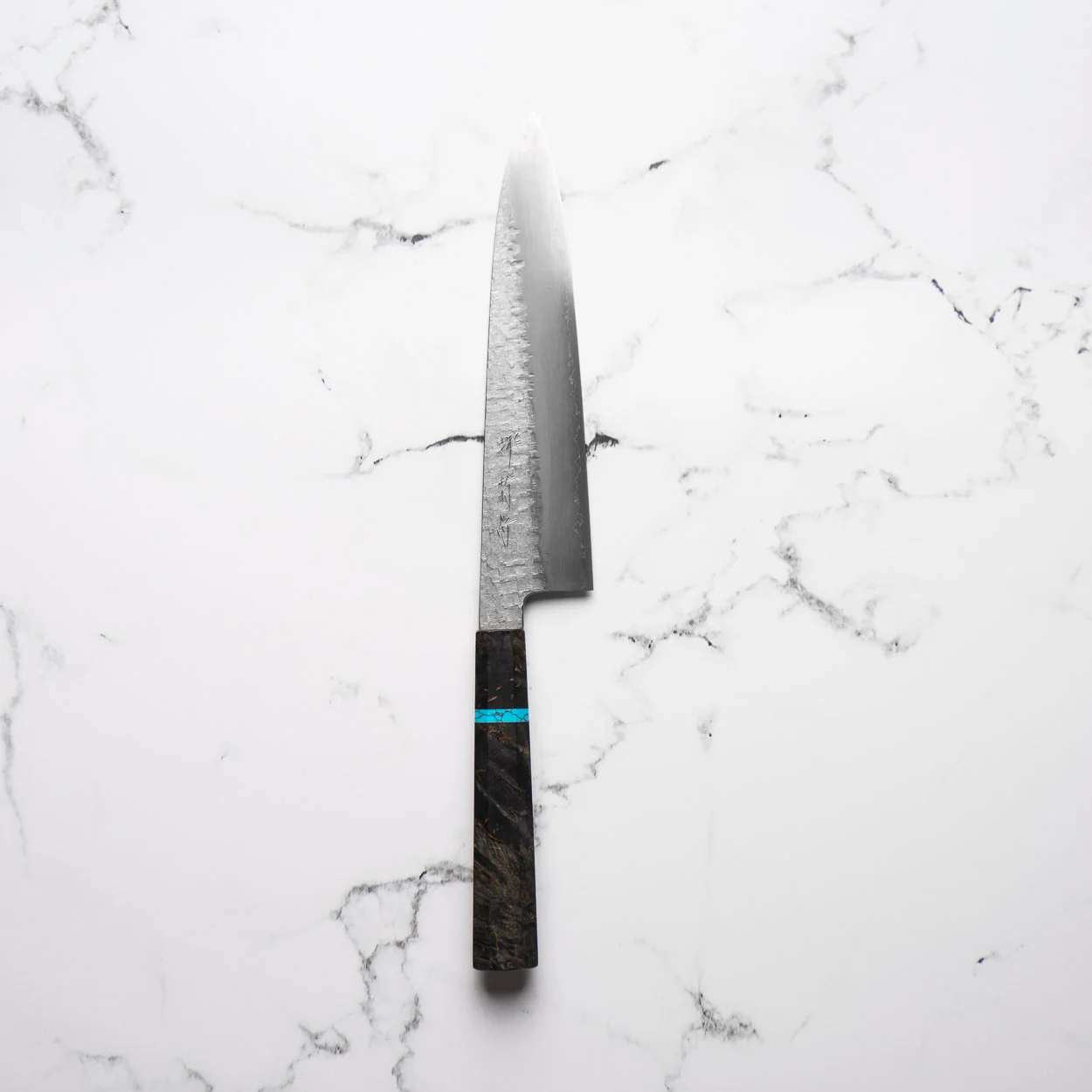 Satoshi Nakagawa Ginsan Tsuchime Gyuto 210mm - Turquoise - Image 2