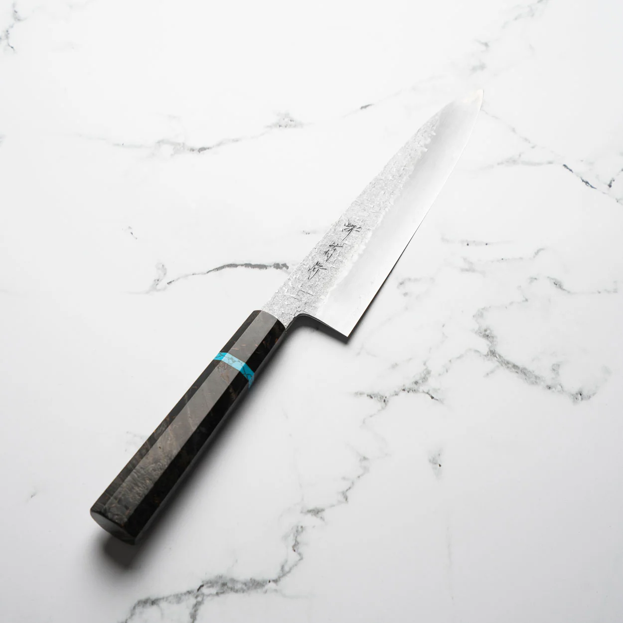 Satoshi Nakagawa Ginsan Tsuchime Gyuto 210mm - Turquoise - Image 3