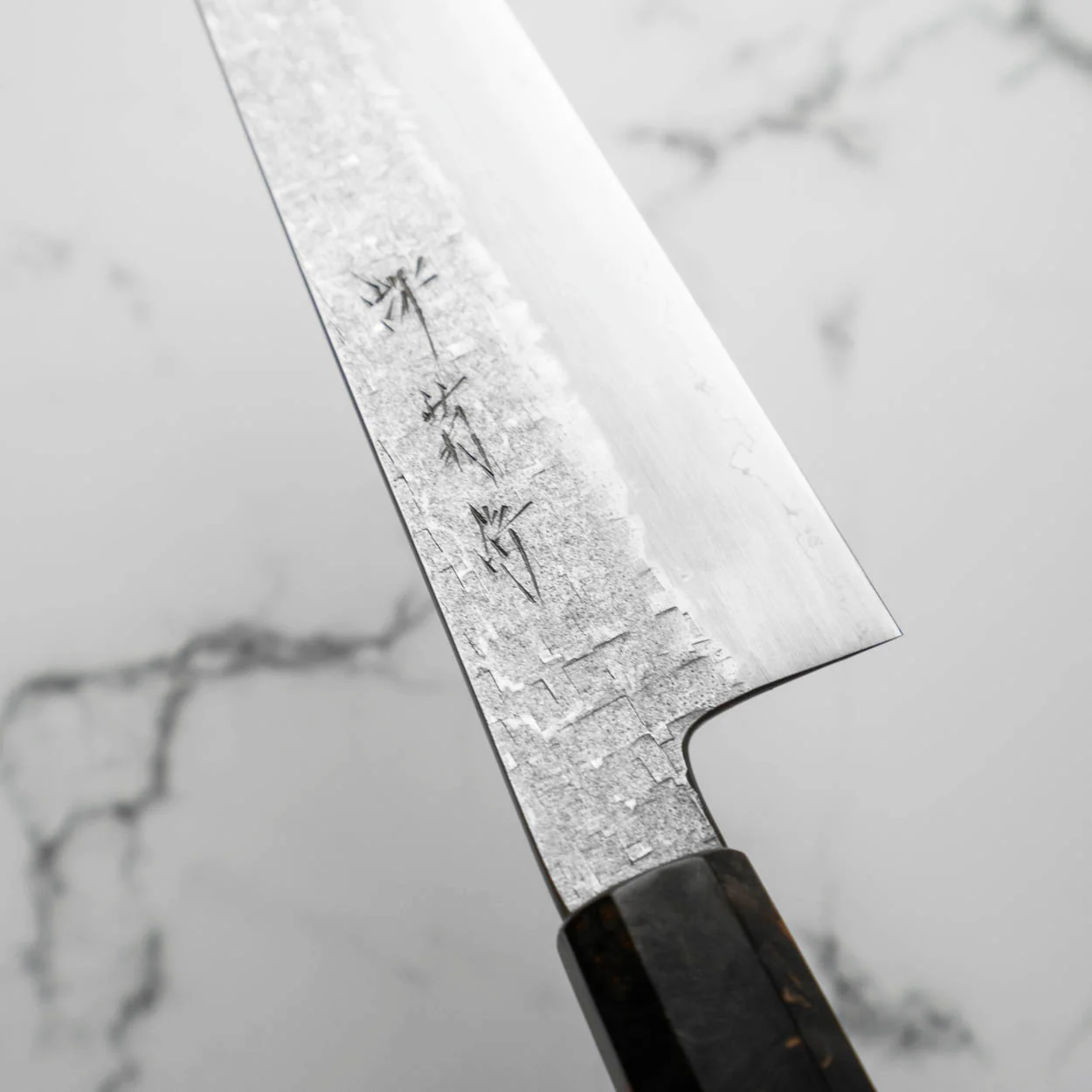 Satoshi Nakagawa Ginsan Tsuchime Gyuto 210mm - Turquoise - Image 4