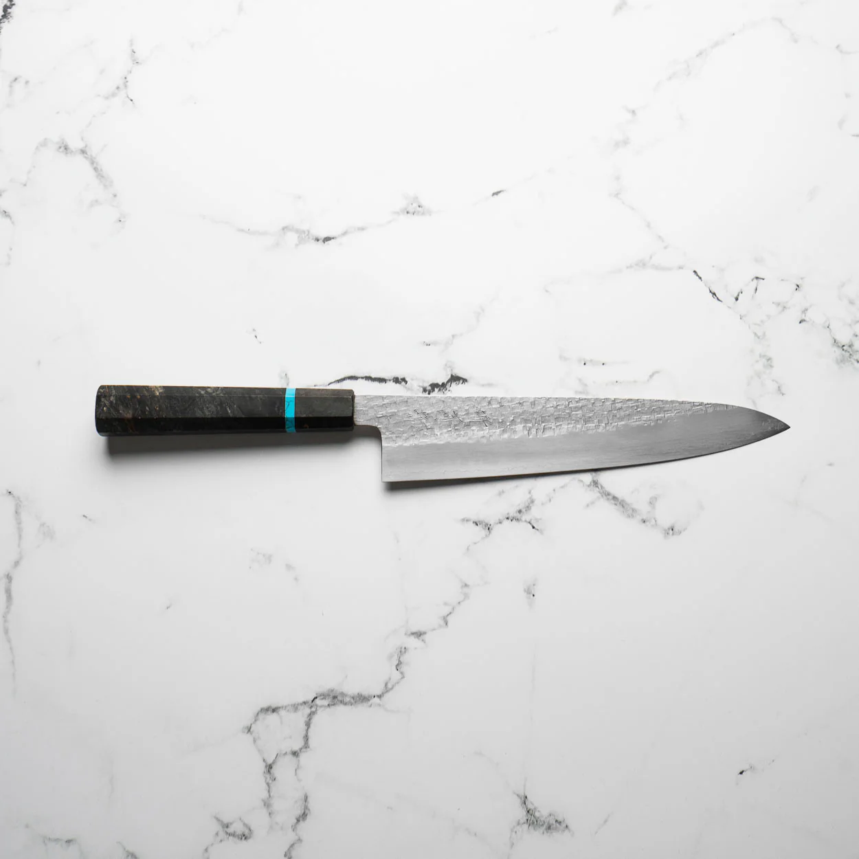 Satoshi Nakagawa Ginsan Tsuchime Gyuto 240mm - Turquoise - Image 5