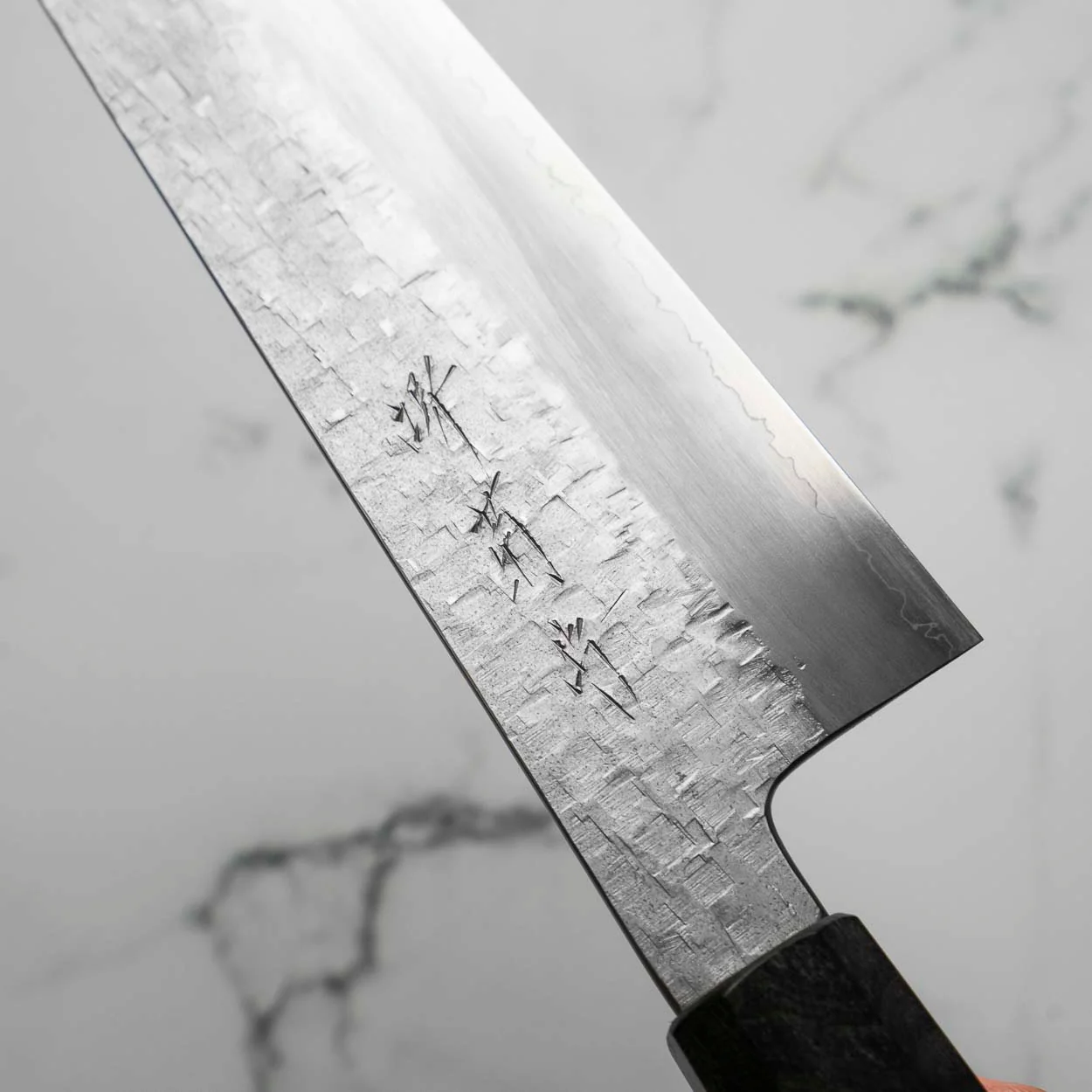 Satoshi Nakagawa Ginsan Tsuchime Gyuto 240mm - Turquoise - Image 6