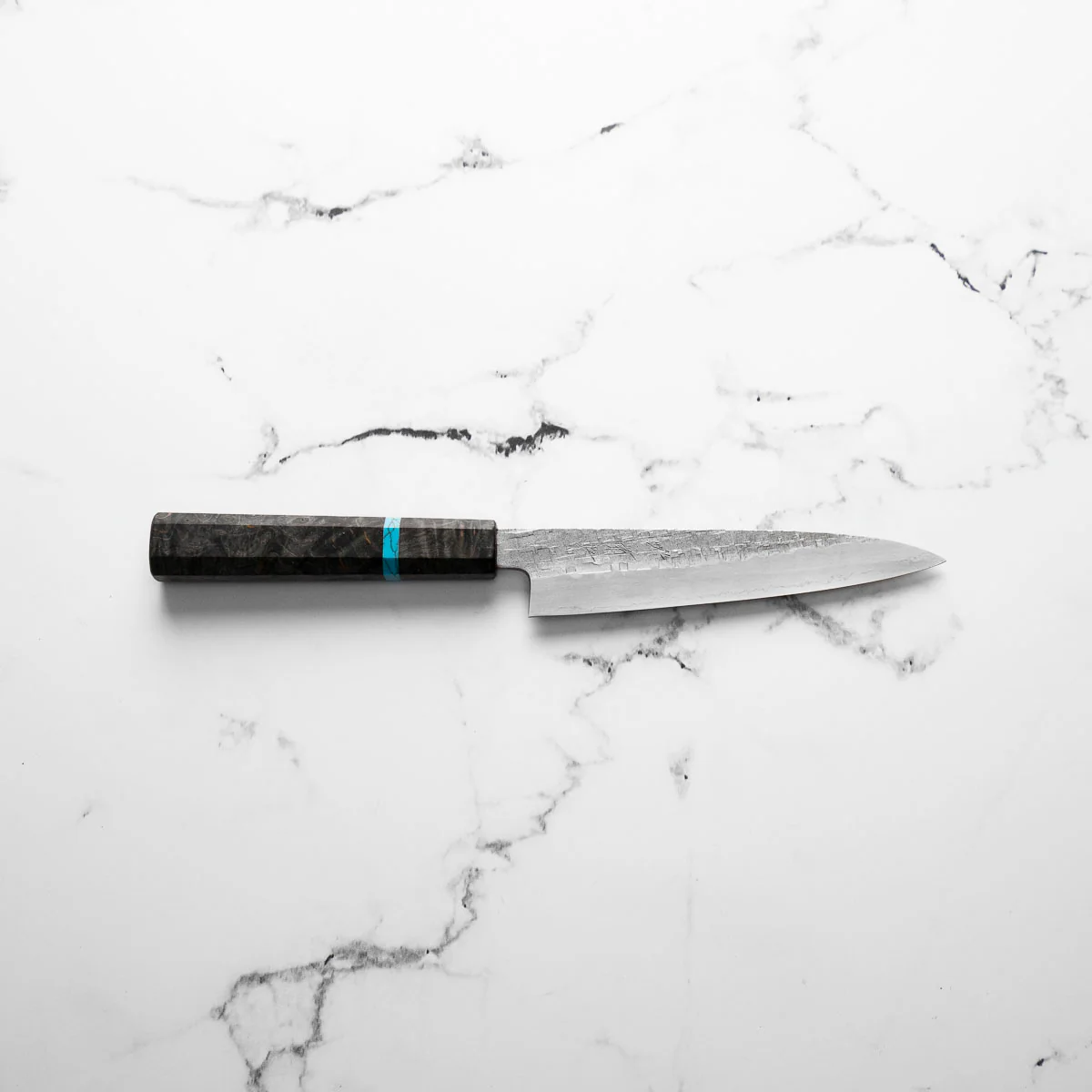 Satoshi Nakagawa Ginsan Tsuchime Petty 150mm - Turquoise - Image 4