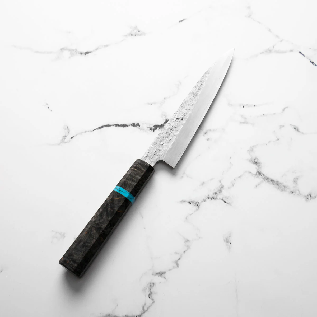 Satoshi Nakagawa Ginsan Tsuchime Petty 150mm - Turquoise - Image 5