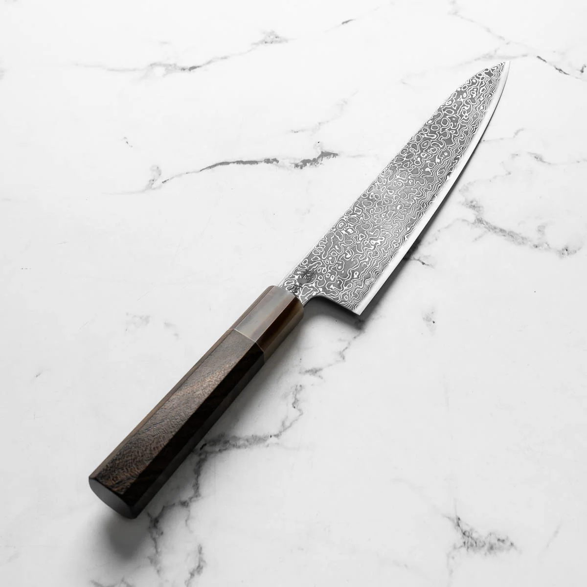 Seido VG10 Kurozome Nickel Damascus Gyuto 210mm - Persimmon - Image 2