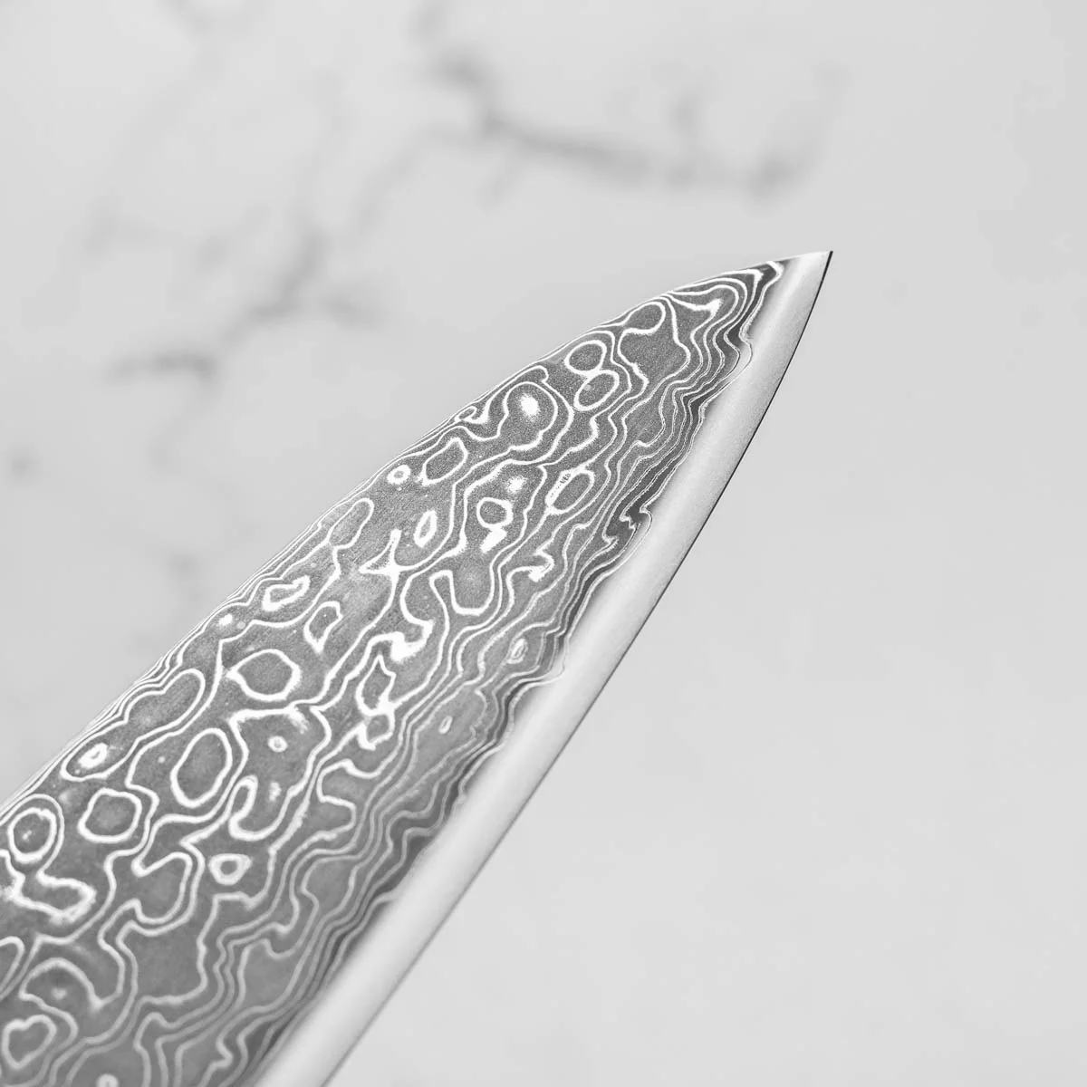 Seido VG10 Kurozome Nickel Damascus Gyuto 210mm - Persimmon - Image 5