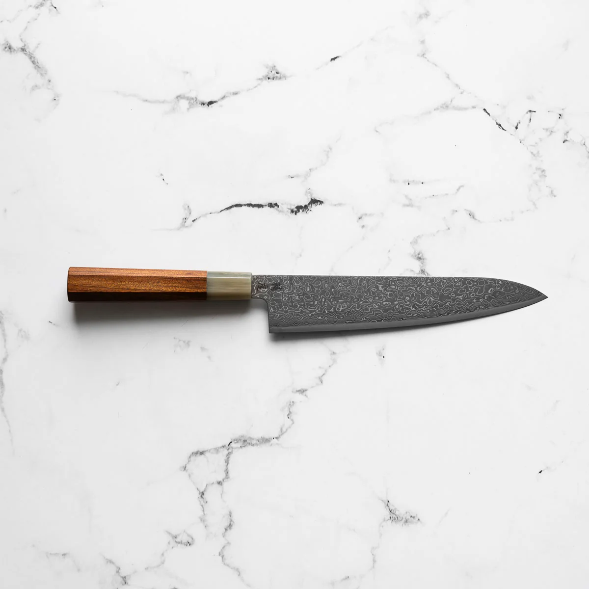 Seido VG10 Kurozome Nickel Damascus Gyuto 210mm - Quince - Image 4