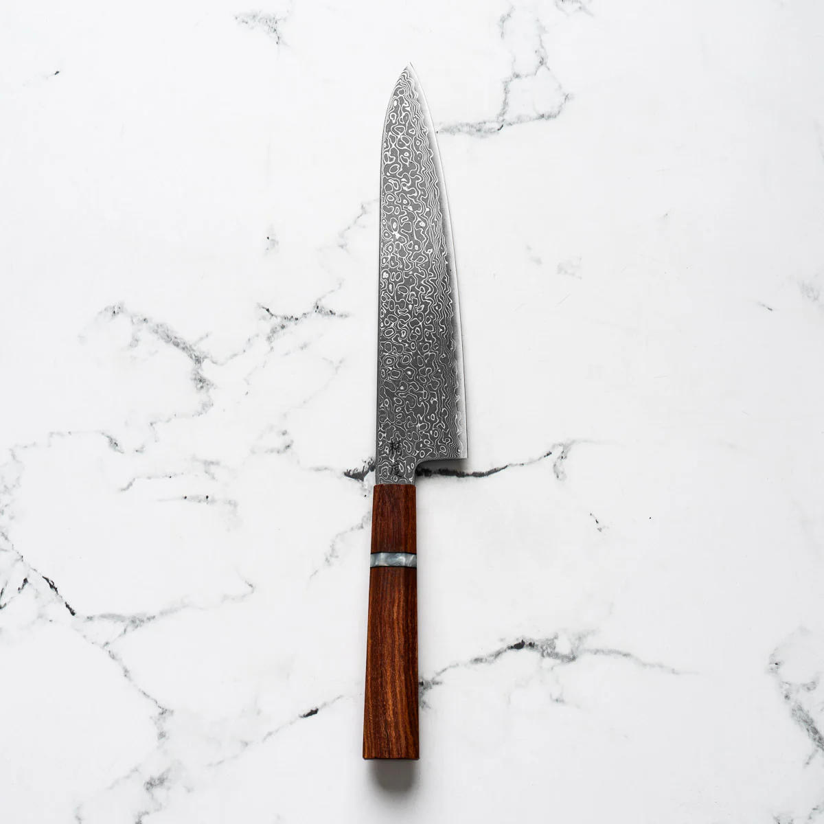 Seido VG10 Kurozome Nickel Damascus Gyuto 210mm - Sandalwood - Image 3