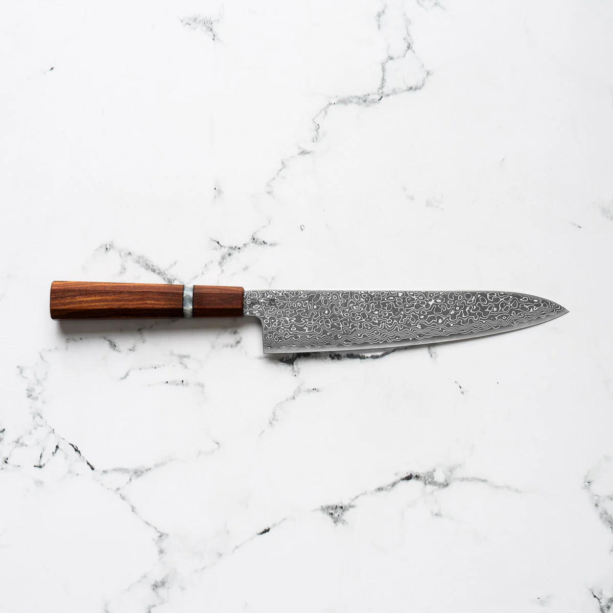 Seido VG10 Kurozome Nickel Damascus Gyuto 210mm - Sandalwood - Image 4