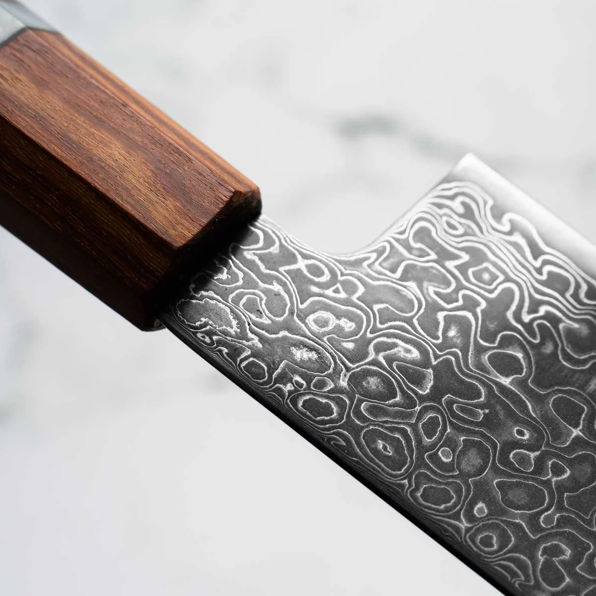 Seido VG10 Kurozome Nickel Damascus Gyuto 210mm - Sandalwood - Image 6
