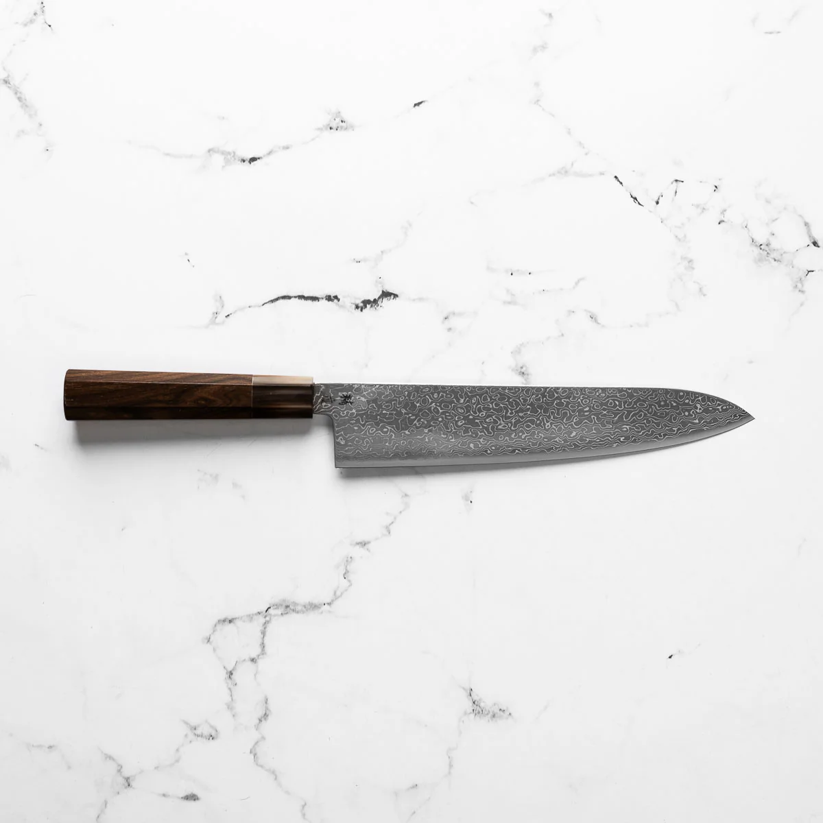 Seido VG10 Kurozome Nickel Damascus Gyuto 240mm - Persimmon - Image 4
