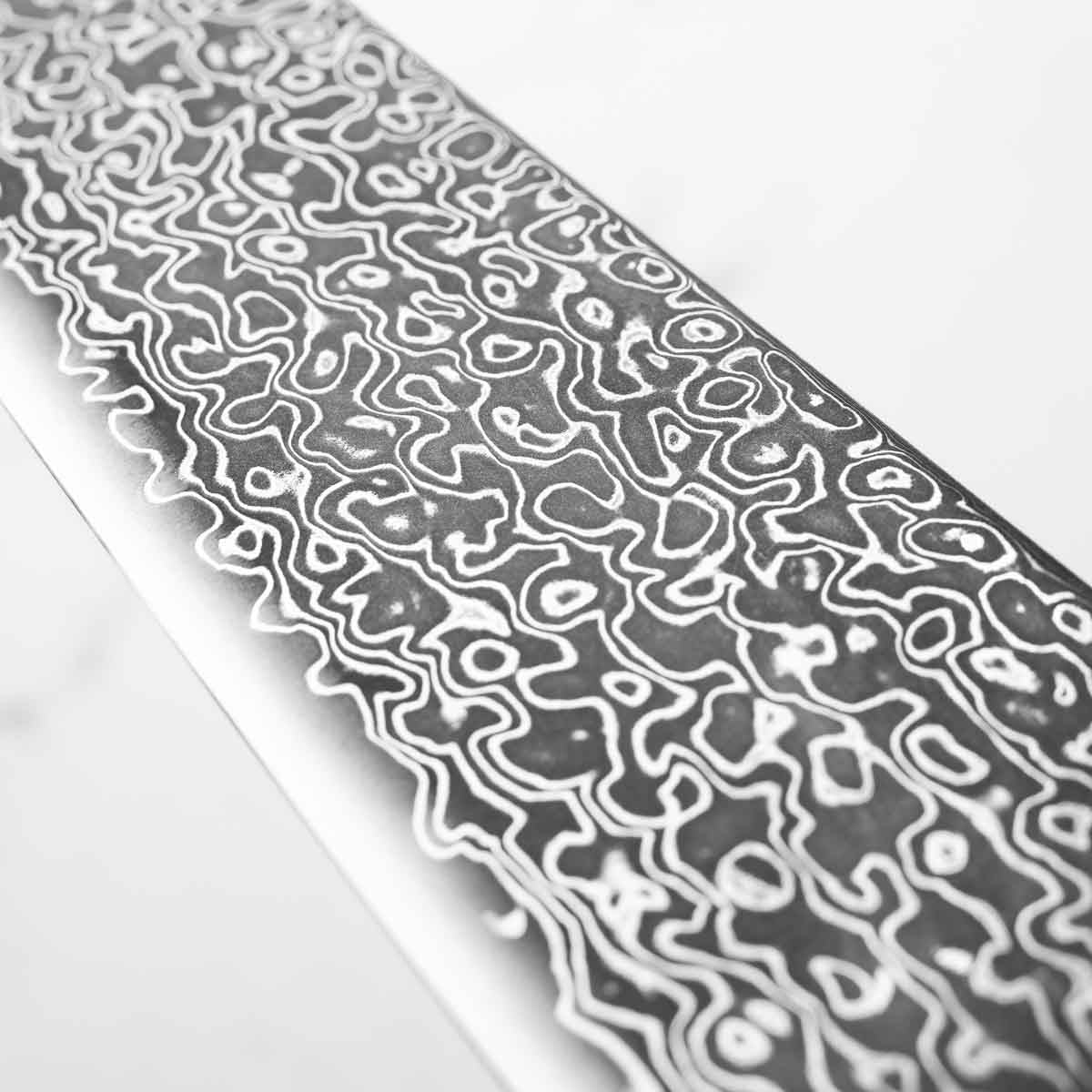 Seido VG10 Kurozome Nickel Damascus Gyuto 240mm - Persimmon - Image 5