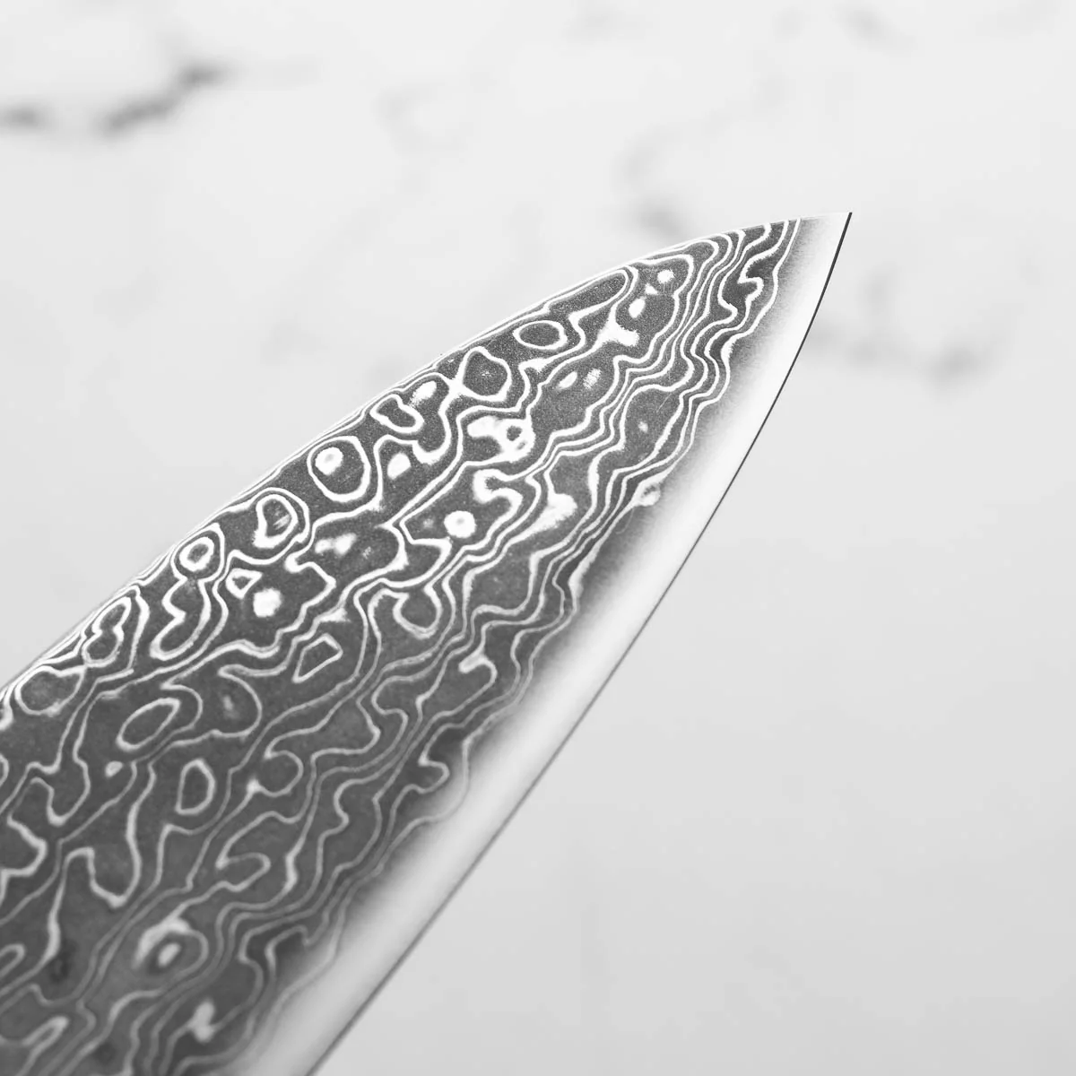 Seido VG10 Kurozome Nickel Damascus Gyuto 240mm - Persimmon - Image 7