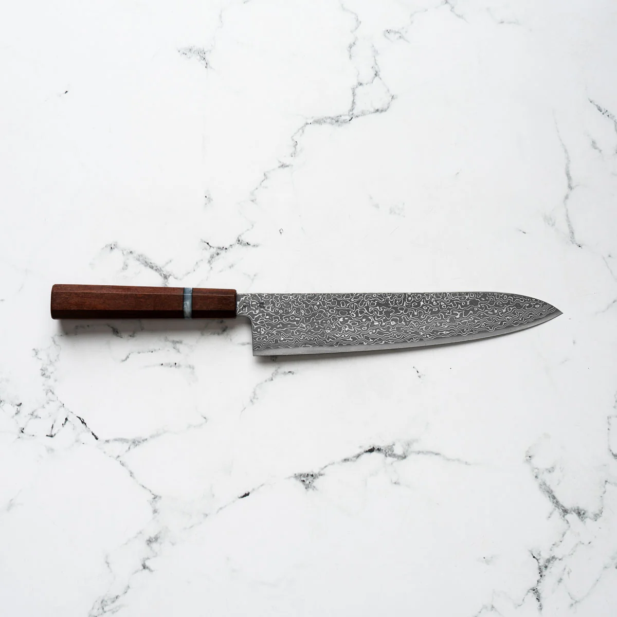 Seido VG10 Kurozome Nickel Damascus Gyuto 240mm - Sandalwood - Image 4