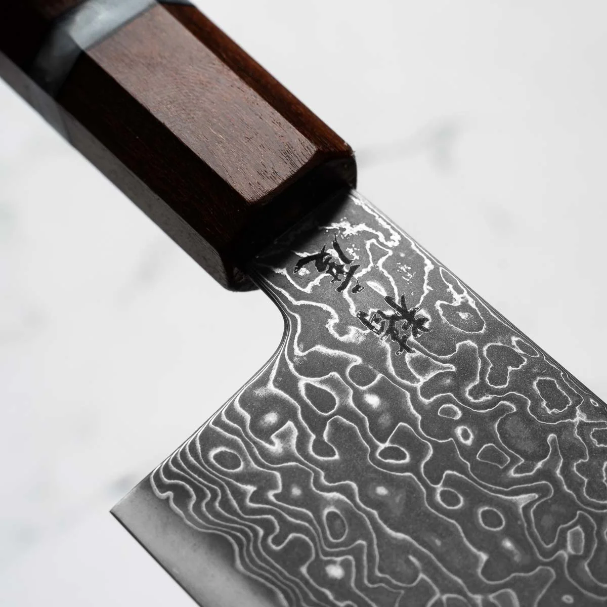 Seido VG10 Kurozome Nickel Damascus Gyuto 240mm - Sandalwood - Image 5