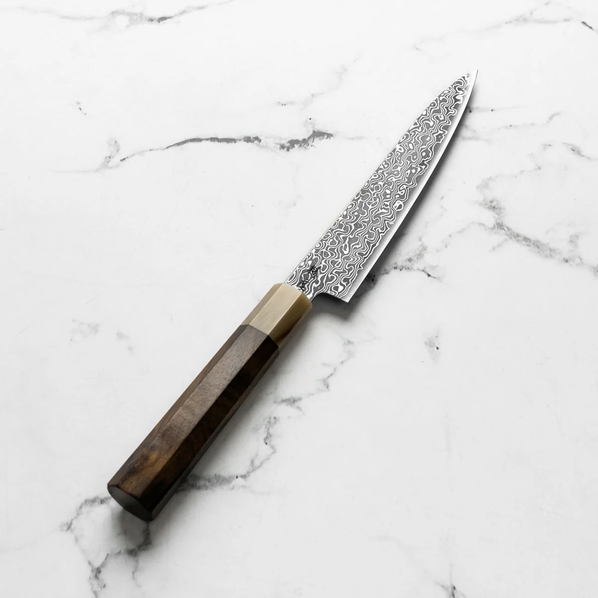 Seido VG10 Kurozome Nickel Damascus Petty 150mm - Persimmon - Image 2