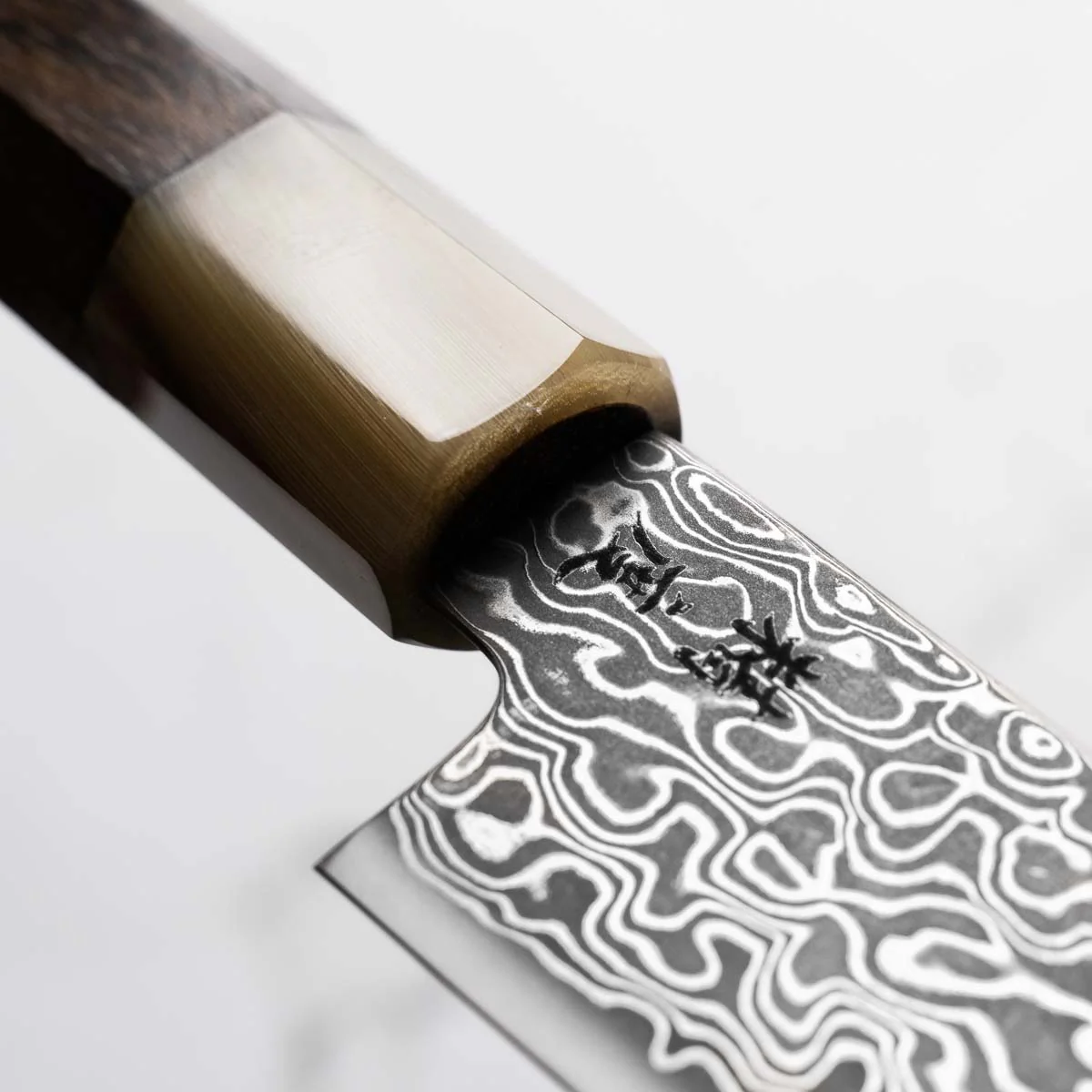 Seido VG10 Kurozome Nickel Damascus Petty 150mm - Persimmon - Image 7