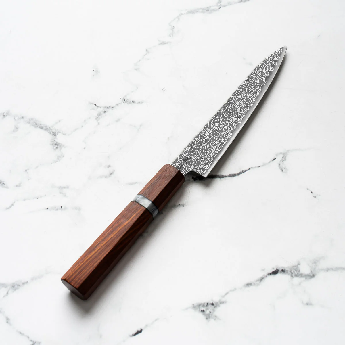 Seido VG10 Kurozome Nickel Damascus Petty 150mm - Sandalwood - Image 2