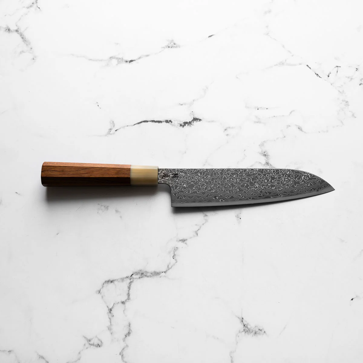 Seido VG10 Kurozome Nickel Damascus Santoku 180mm - Quince - Image 4