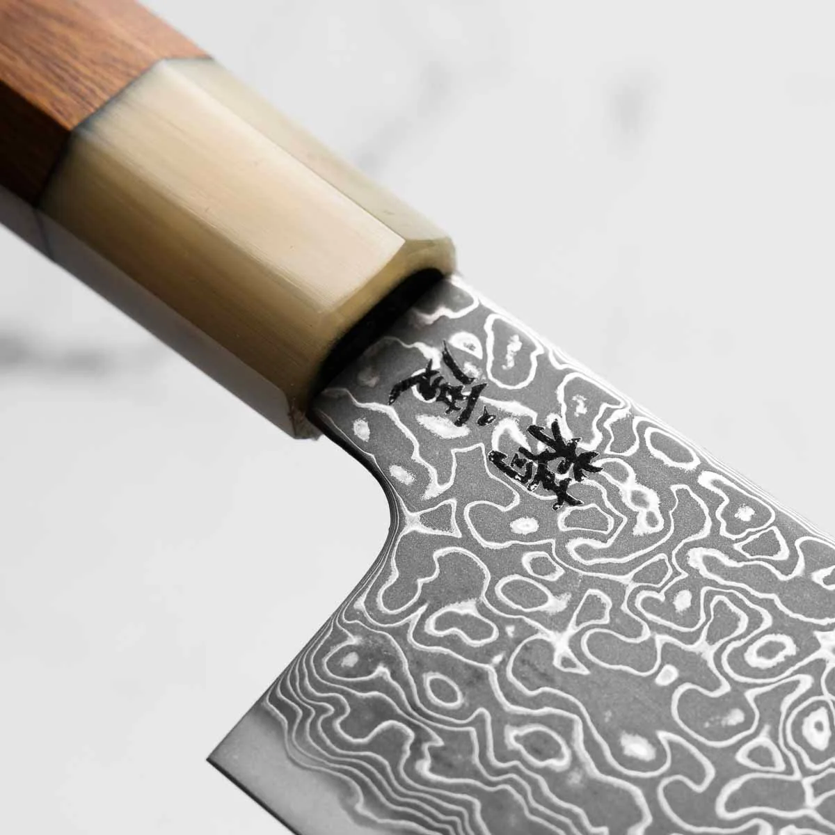 Seido VG10 Kurozome Nickel Damascus Santoku 180mm - Quince - Image 5