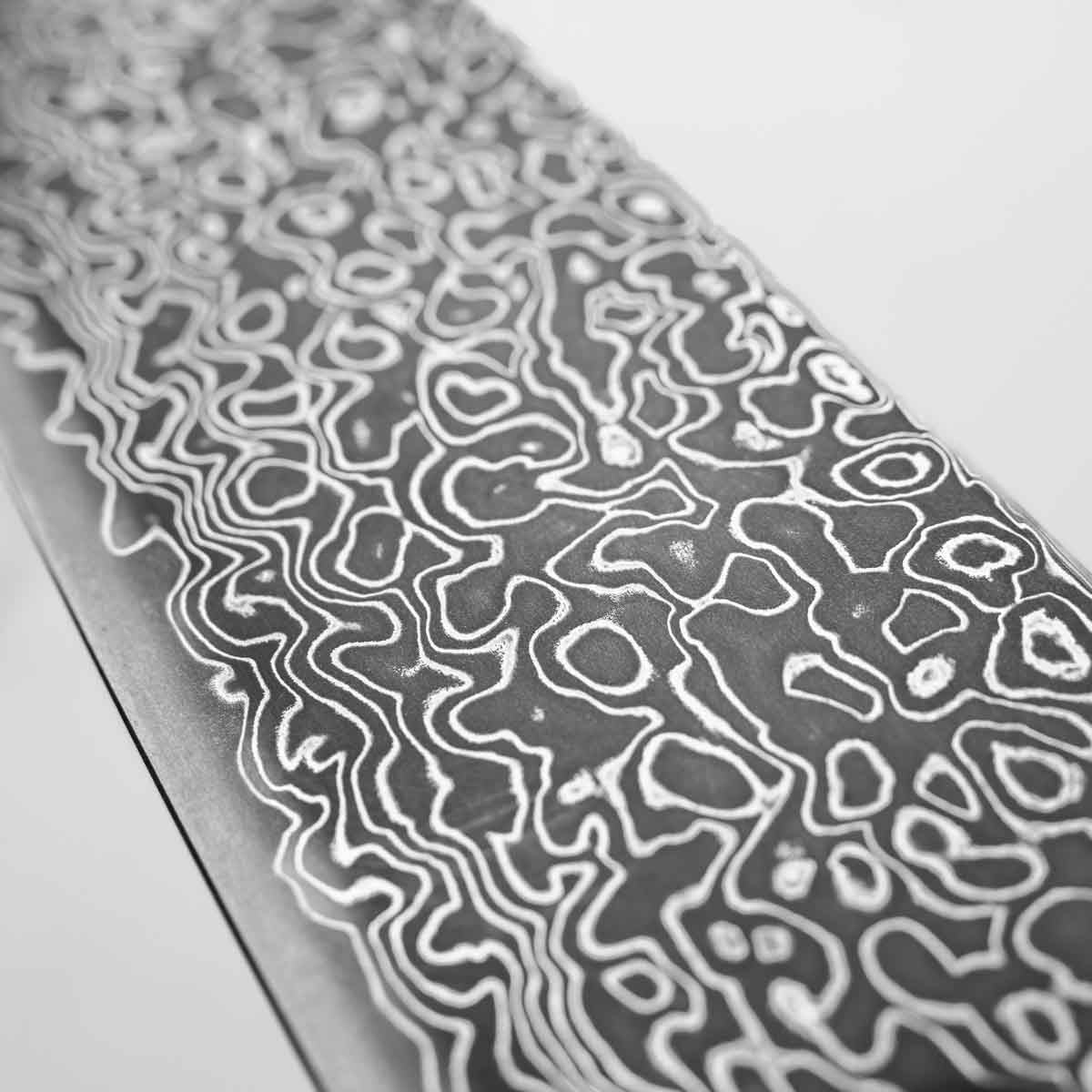Seido VG10 Kurozome Nickel Damascus Santoku 180mm - Quince - Image 6