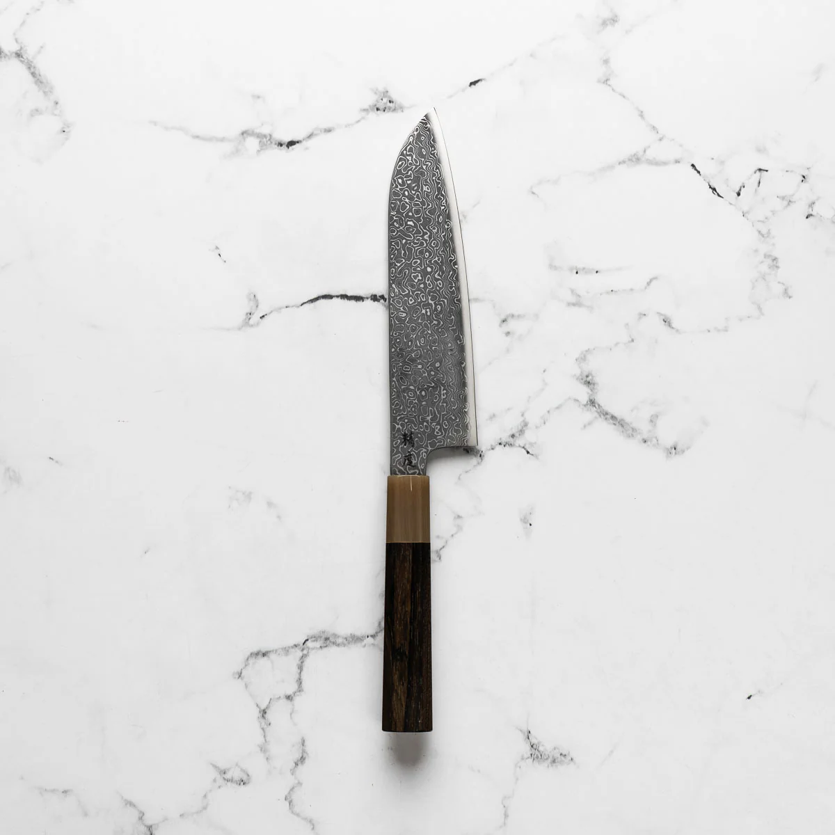 Seido VG10 Kurozome Nickel Damascus Santoku 180mm - Persimmon - Image 3