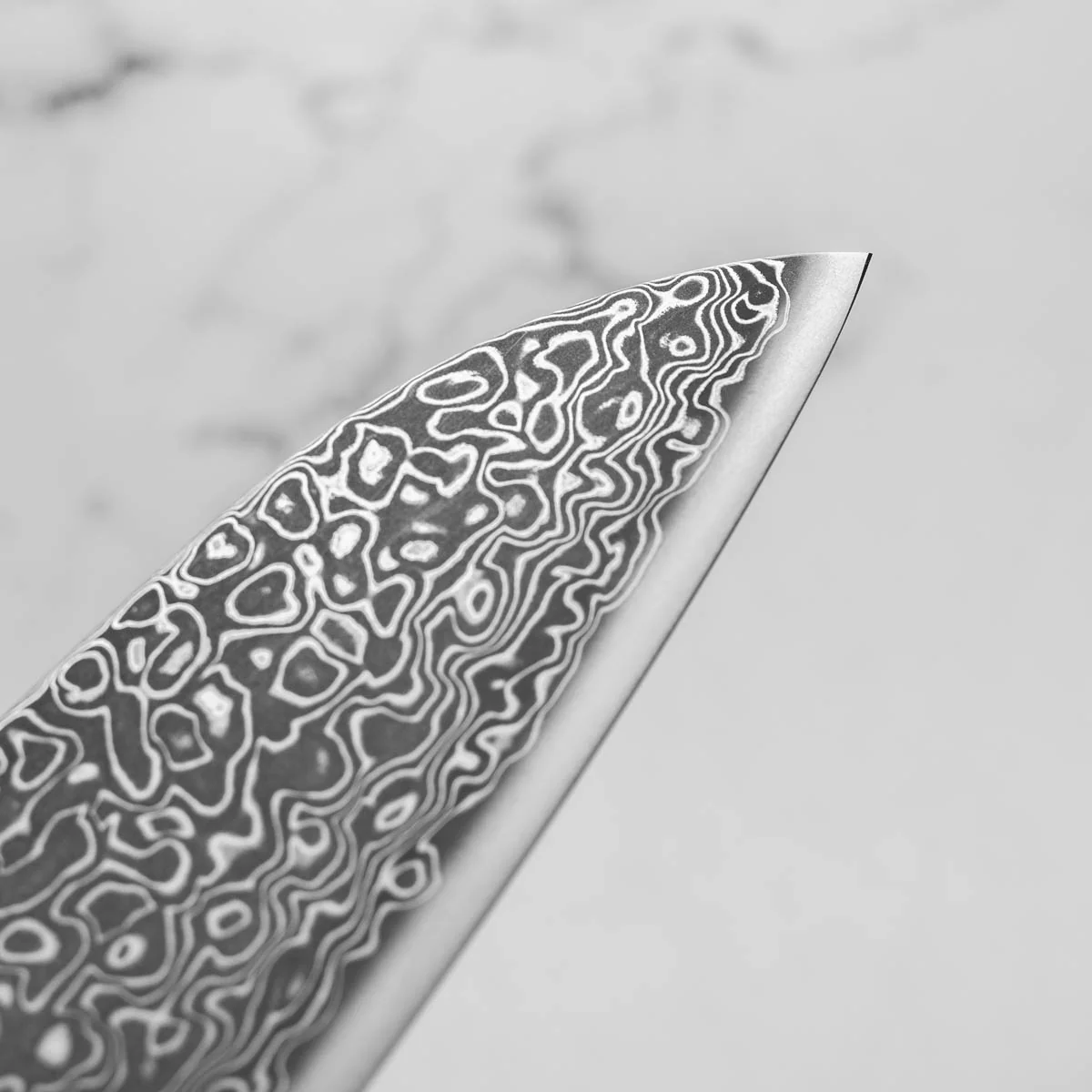 Seido VG10 Kurozome Nickel Damascus Santoku 180mm - Persimmon - Image 6