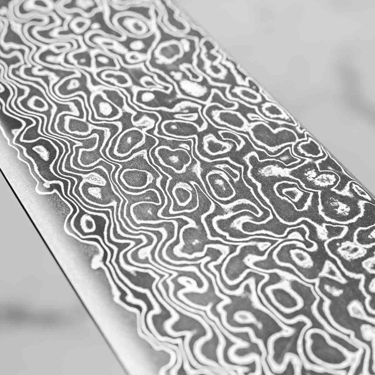 Seido VG10 Kurozome Nickel Damascus Santoku 180mm - Persimmon - Image 7