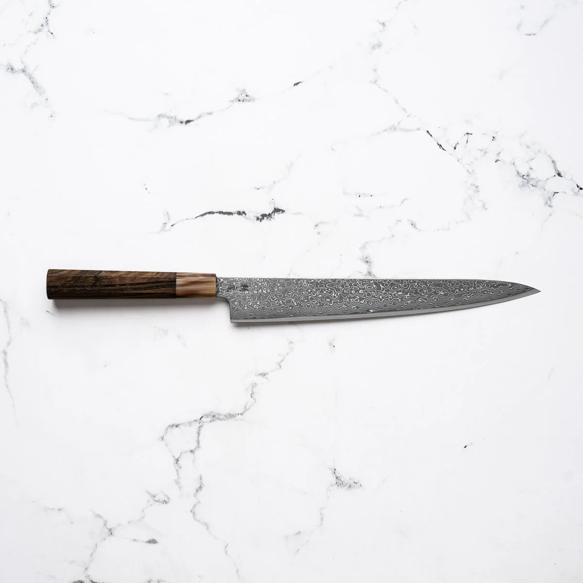 Seido VG10 Kurozome Nickel Damascus Sujihiki 270mm - Persimmon - Image 4