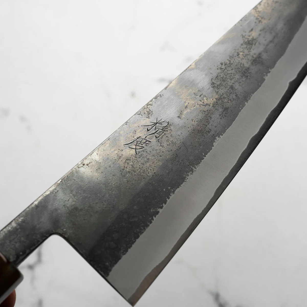 Seido x Tadafusa White 2 Kurouchi Gyuto 210mm - Persimmon - Image 4