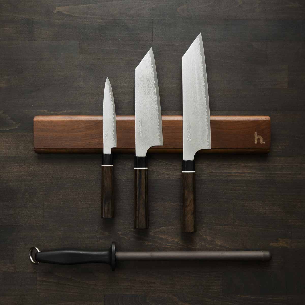Senzo Black VG10 - 3 Knife Set with Magnetic Strip - Image 2