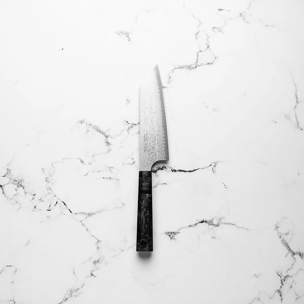 Senzo Black VG10 Damascus Bunka 165mm - Dark Carbon Fibre - Image 3