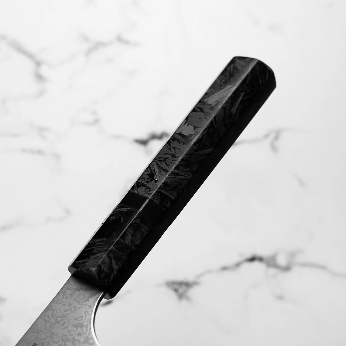 Senzo Black VG10 Damascus Bunka 165mm - Dark Carbon Fibre - Image 8